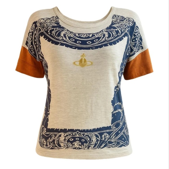 Vivienne Westwood vintage linen frame-print tee, circa mid 2000s